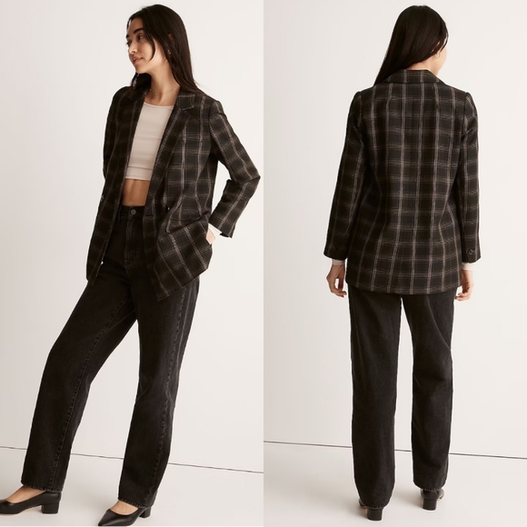 Madewell Caldwell Double-Breasted Blazer in Seaton Plaid - Picture 2 of 12